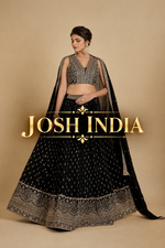 Black Georgette Lehenga Choli with Dupatta | Zari Sequins Embroidery Semi-Stitched Party Wear