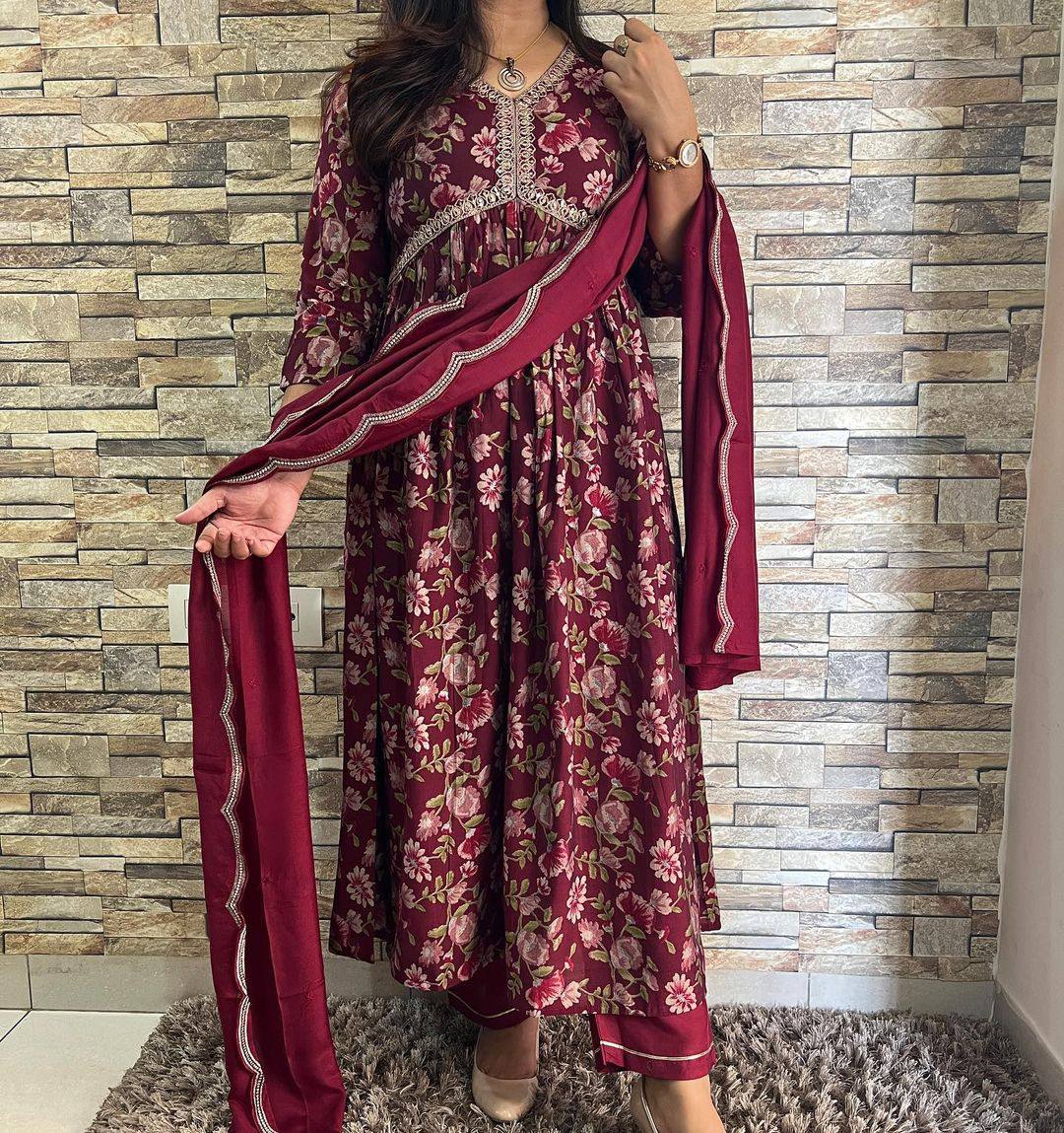 Buy Maroon Color Kurti for Women Online in India For Party Look - Joshindia