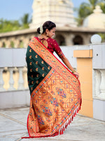 Two Tone Woven Design Silk Blend Paithani Saree