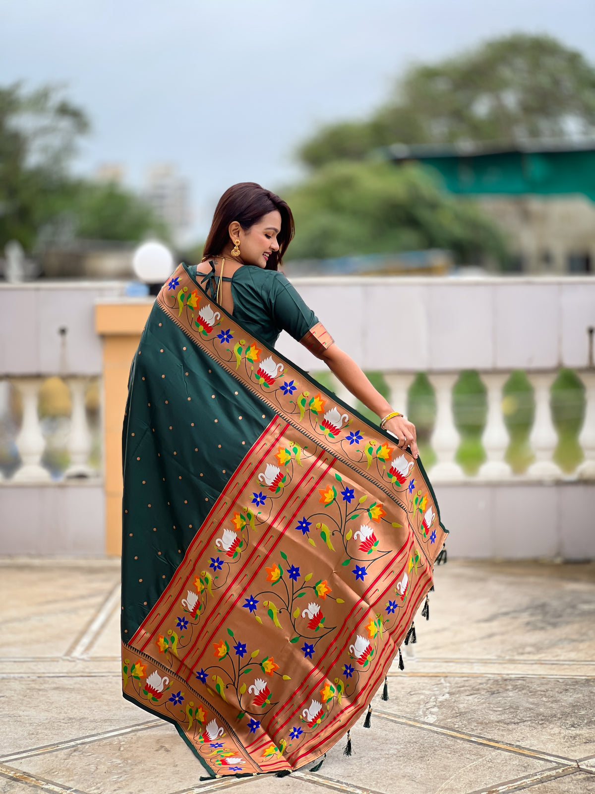 Rajhans Woven Design Silk Blend Paithani Saree