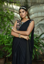 Black Saree - Black Designer Sarees Online - JOSHINDIA - Joshindia