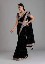 Black Saree - Black Designer Sarees Online - JOSHINDIA - Joshindia
