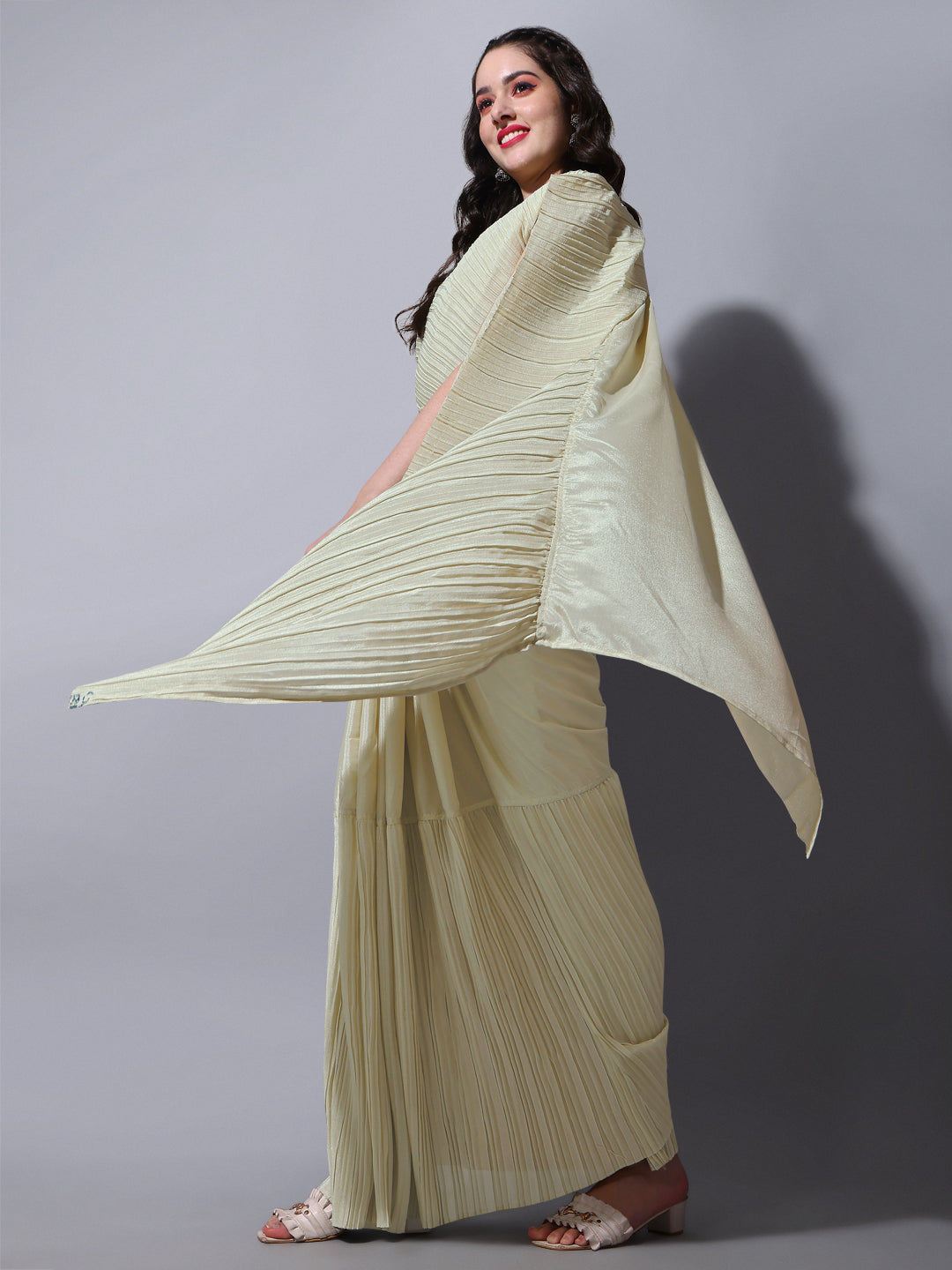 Buy Trendy Cream Saree Online in India -JOSHINDIA - Joshindia
