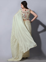 Buy Trendy Cream Saree Online in India -JOSHINDIA - Joshindia