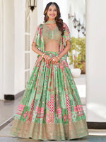 Green Multicolor Designer Printed Embroidered Lehenga Choli