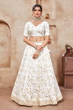Lovely White Sequins & EmbroideredLehenga - Joshindia