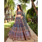 Blue Color Embroidered Designer Lehenga Choli