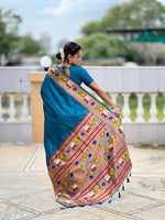 Rajhans Woven Design Silk Blend Paithani Saree