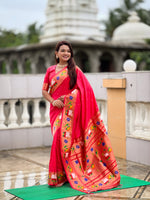 Rajhans Woven Design Silk Blend Paithani Saree