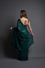 Buy Green Sequin Saree Online In India - Joshindia