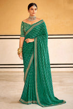 Buy Green Georgette Saree online in India - JOSHINDIA - Joshindia