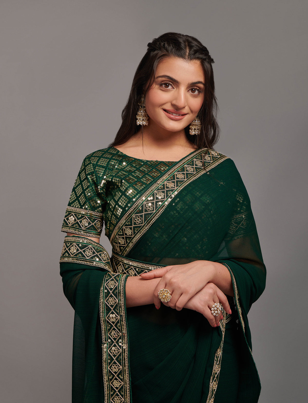 Green Saree - Buy Latest Green Colour Sarees Online - JOSHINDIA - Joshindia