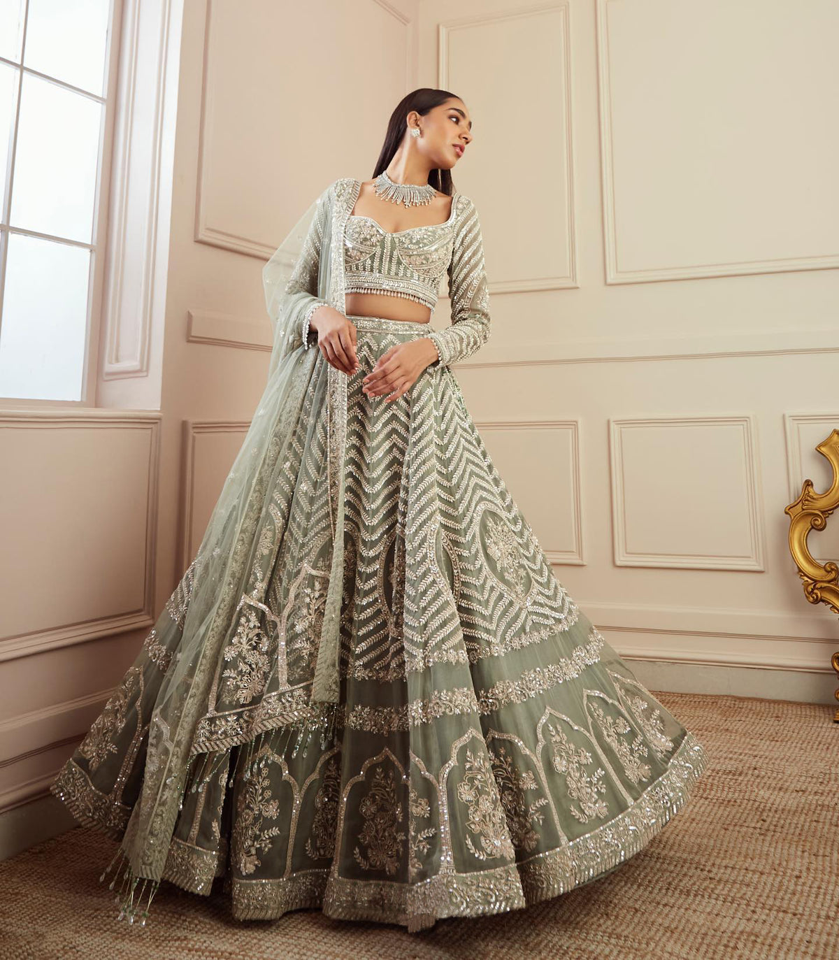 New Arrival Mehndi Lehenga Choli Online - Joshindia