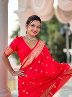 MN Woven Design Zari Silk Blend Banarasi Saree