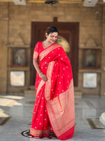 MN Woven Design Zari Silk Blend Banarasi Saree