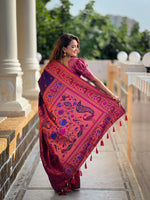 Purple Color Designer Paithani Silk Saree