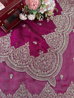 Pink Color Chiffon Designer Party Wear Saree