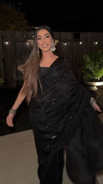 Black Color Embroidered beautiful Designer Saree