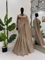 Golden Color Designer Bollywood Style Designer Saree