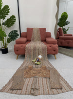 Golden Color Designer Bollywood Style Designer Saree