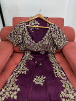 Purple Color Embroidered Designer Saree