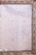 Baby Pink Organza Silk Embroidered Designer Saree