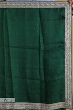 Green Color Organza Silk Party Wear Saree