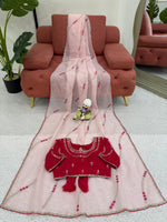 Baby Pink Color Embroidered Silk Designer Saree