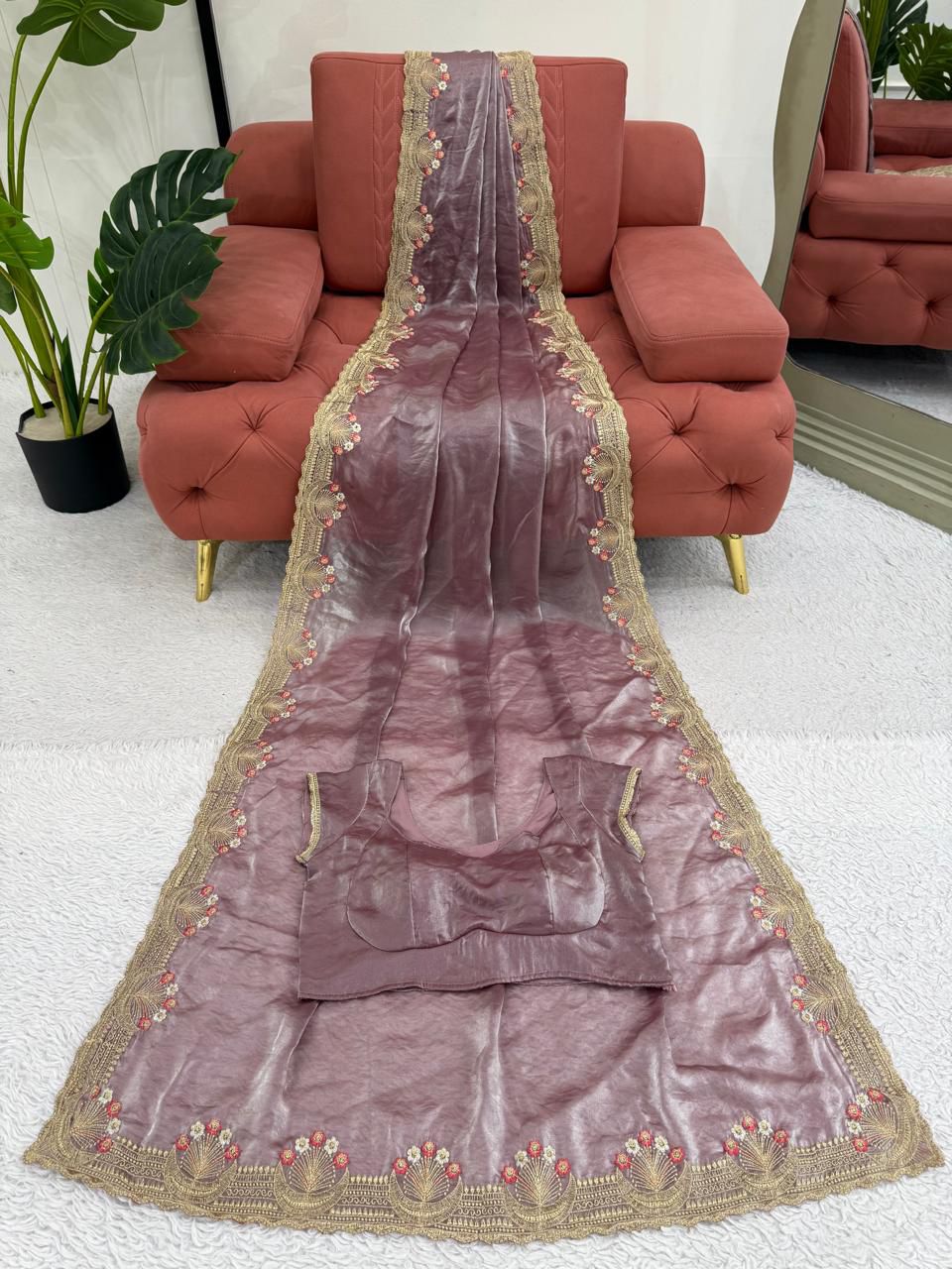 Light Purple Color Designer Silk Saree