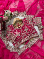 Pink Color Designer Silk Wedding Wear Saree
