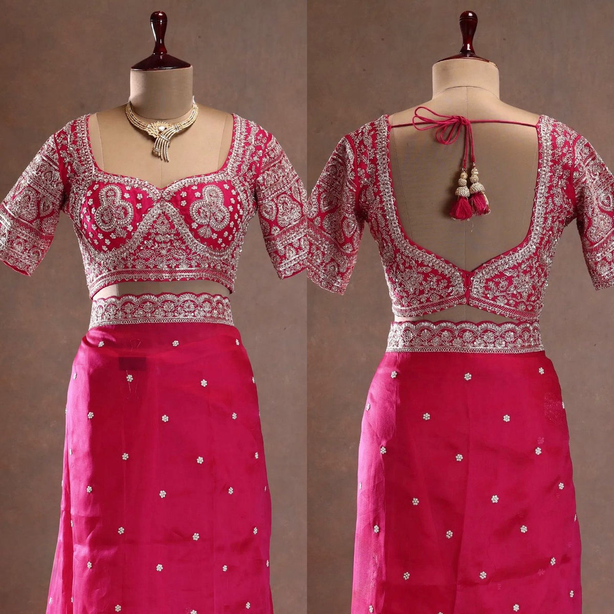 Pink Color Designer Silk Wedding Wear Saree