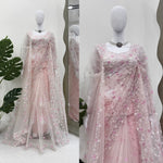 Light Pink Soft Net Party Wear Designer Saree