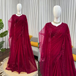 Red Color Georgette Designer Wedding Saree