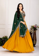 Yellow with green Color Designer Lehenga Choli