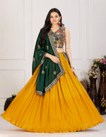 Yellow with green Color Designer Lehenga Choli
