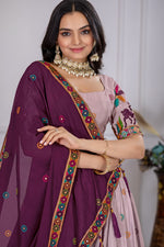 Light Beet Root Color Designer Embroidered Lehenga Choli