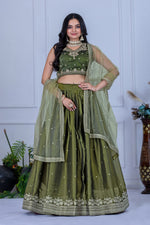Mahendi Color Designer Silk Lehenga Choli