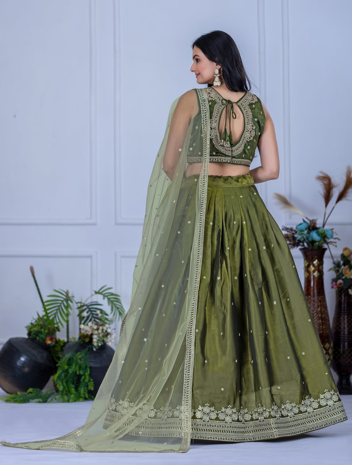 Mahendi Color Designer Silk Lehenga Choli