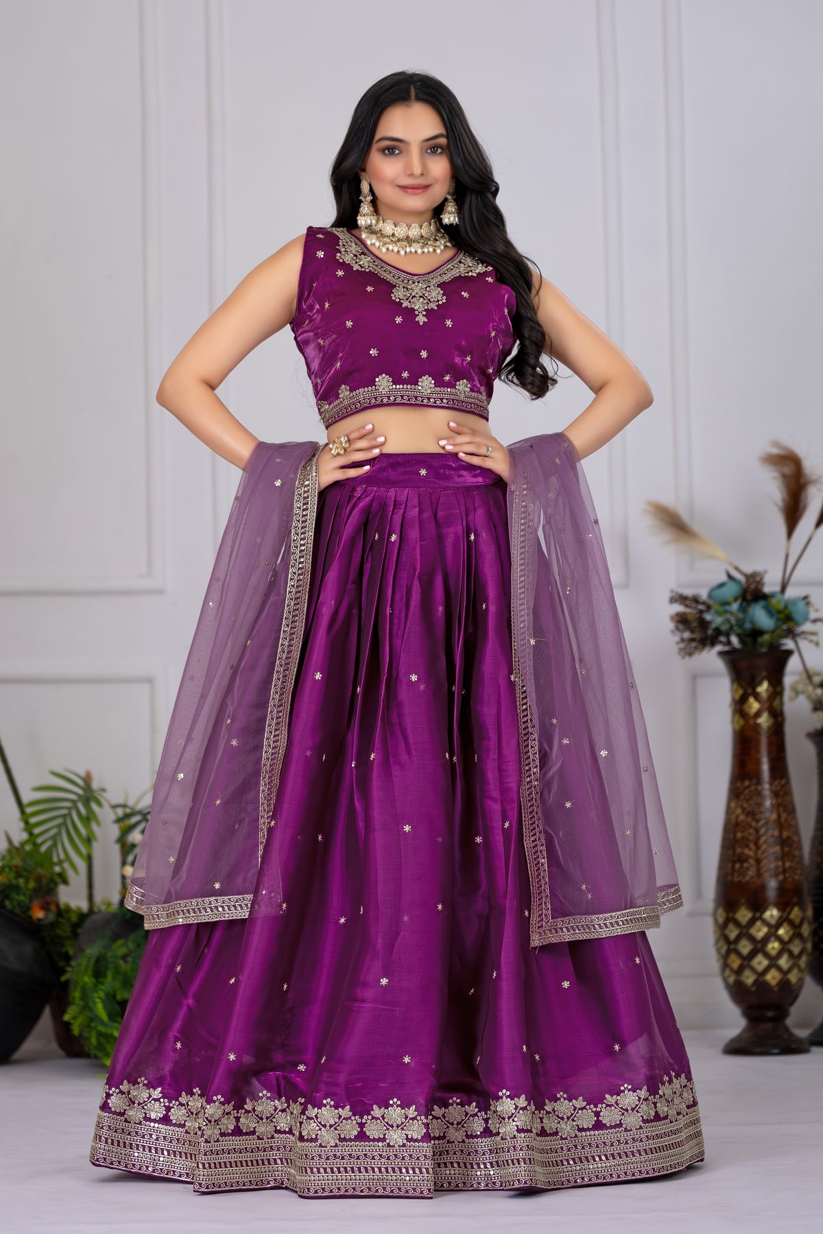 Pink Designer Silk Lehenga Choli