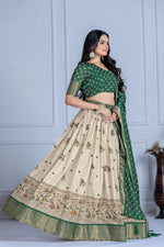 Green With Cream Color Designer Lehenga Choli