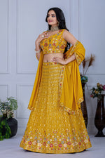 Yellow Color Designer Georgette Lehenga Choli