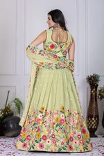 Pastel green Color Designer Thread Embroidered Lehenga Choli
