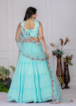 Sky Blue Color Designer Fox Lehenga Choli