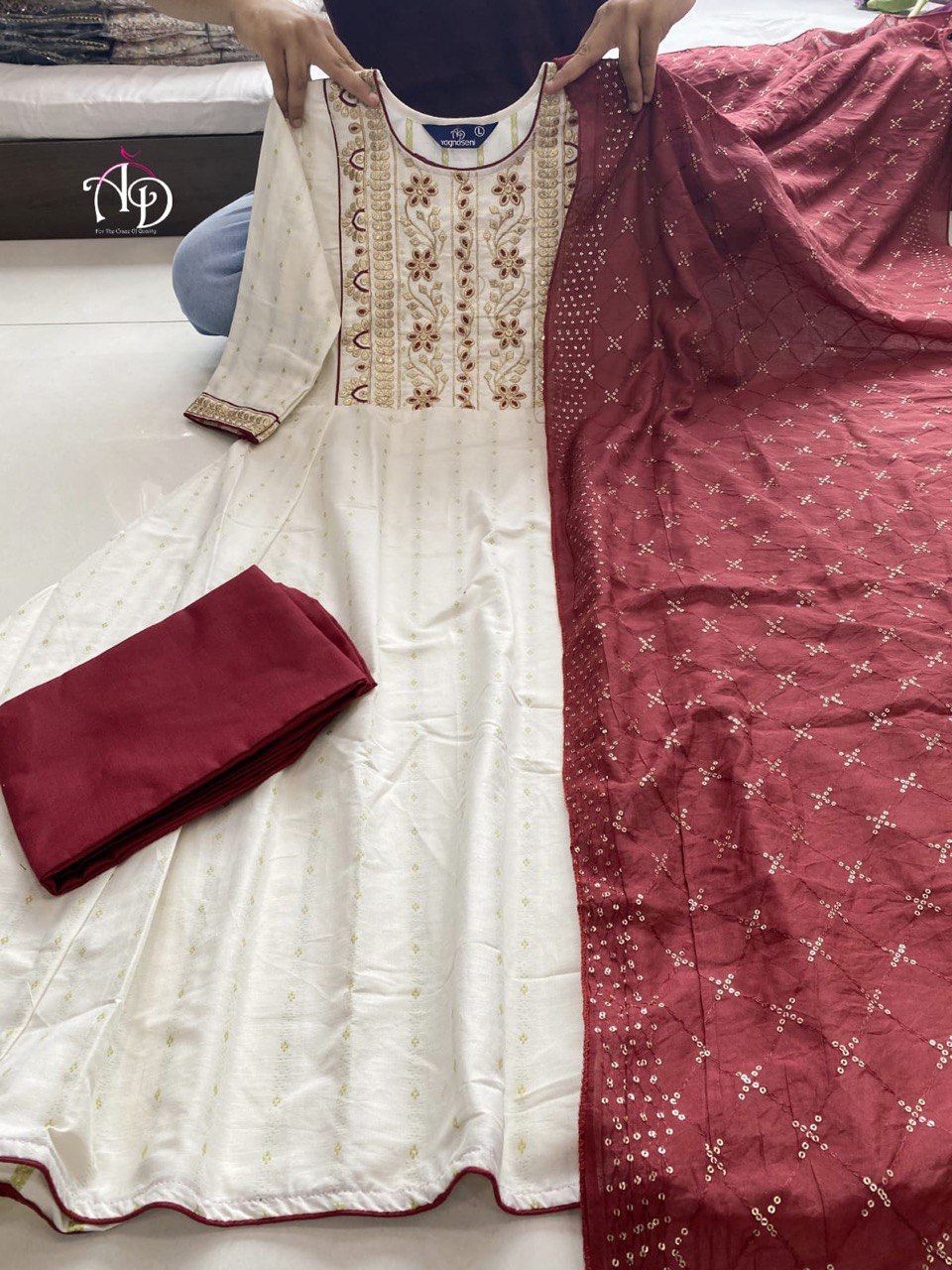 Buy Most beautiful White Color Designer Kurta Set For Summer - Joshindia