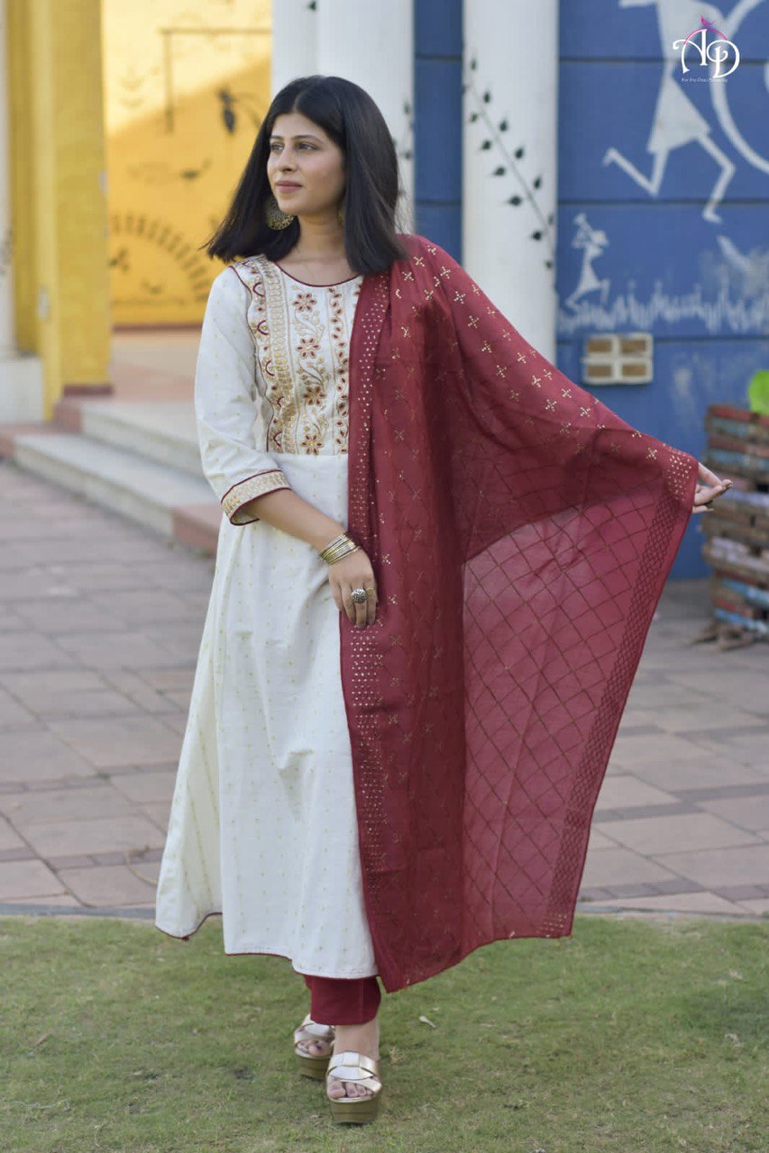 Buy Most beautiful White Color Designer Kurta Set For Summer - Joshindia