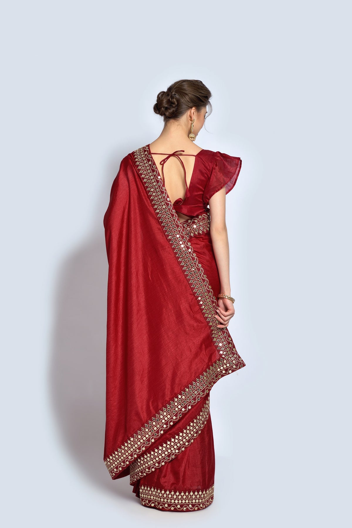Buy Maroon Sarees Online - Joshindia