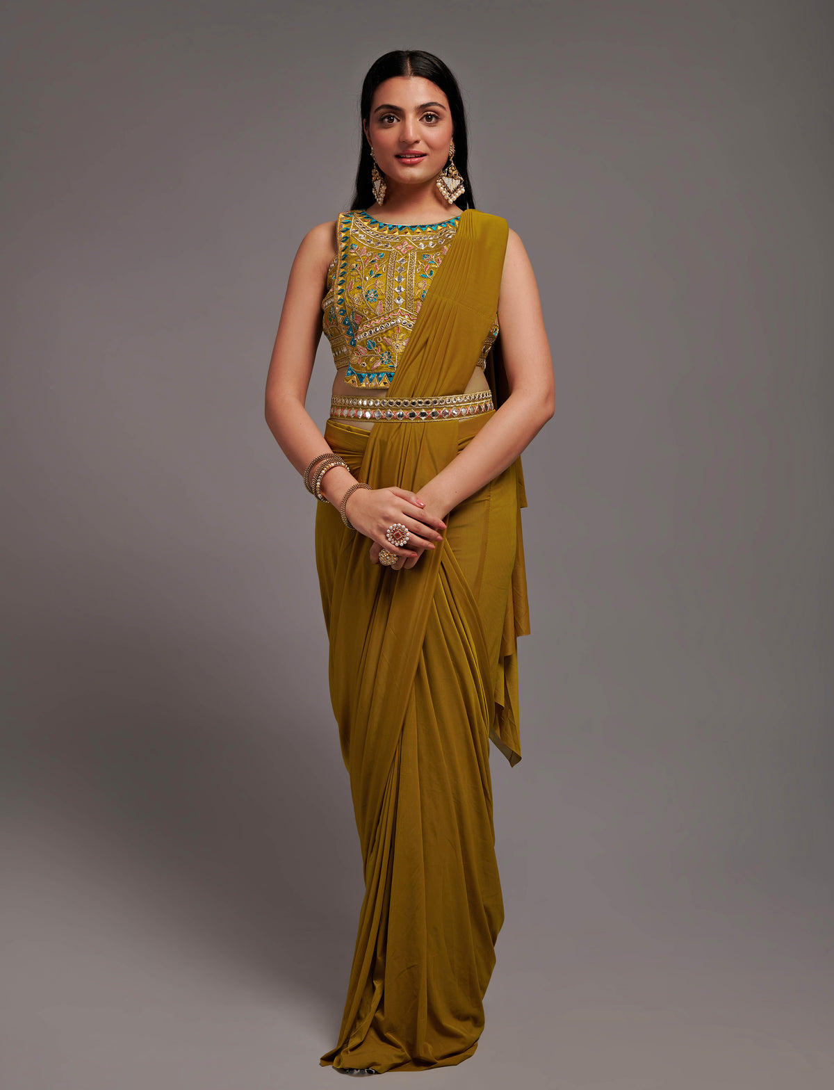 Buy Mustard Saree Online In India - Joshindia