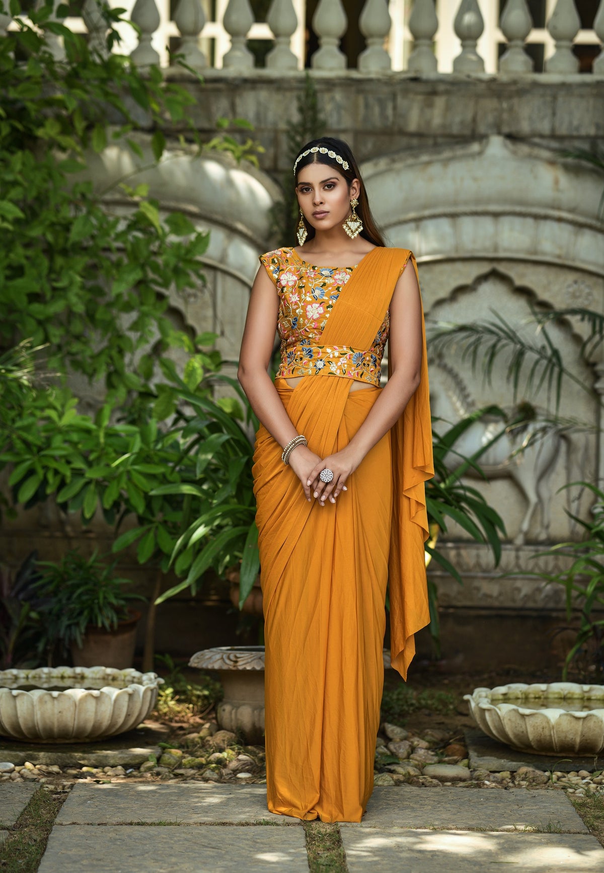 Buy Mustard Saree online in India - JOSHINDIA - Joshindia