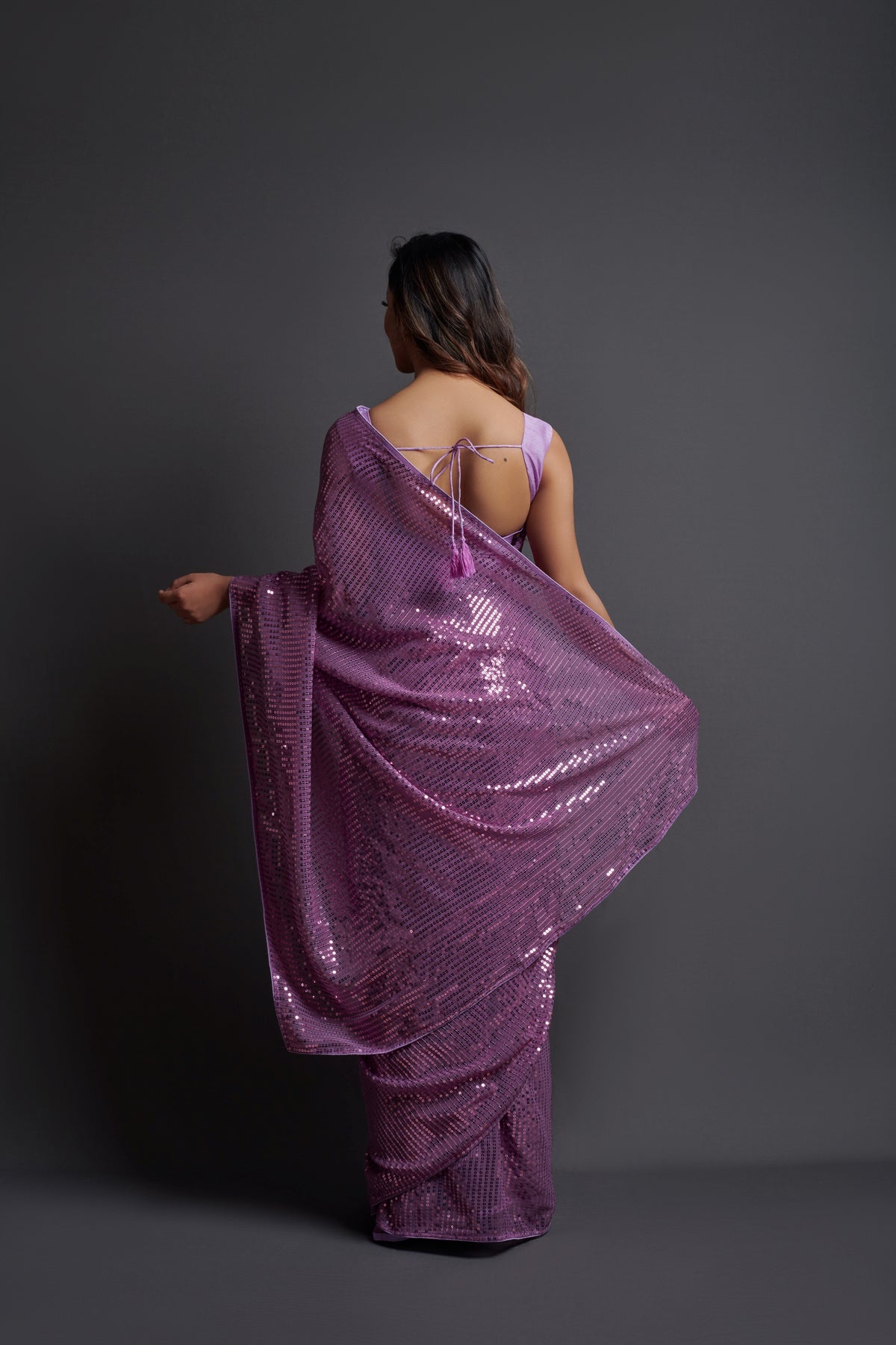 Buy Onion Colore Beautiful Sequency Work Saree - Joshindia