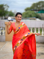 Rajhans Woven Design Silk Blend Paithani Saree